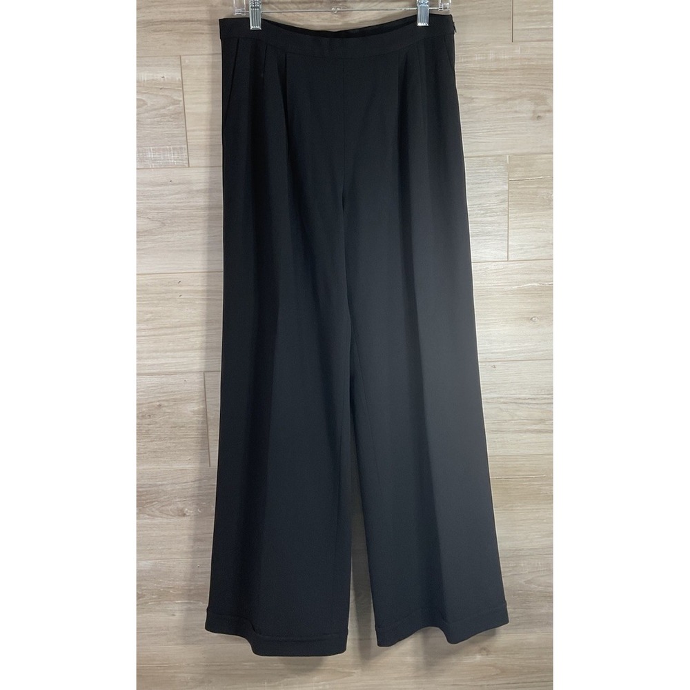 ST John Hi Rise Pleated Front wide leg pants black size 10 Business Office